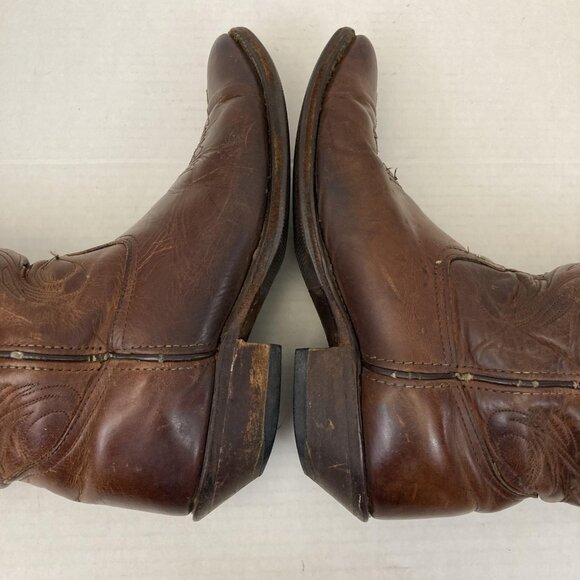 Vintage Code West USA Brown Leather Western Cowboy Boots Womens 7 Pointed Toe - Picture 15 of 16